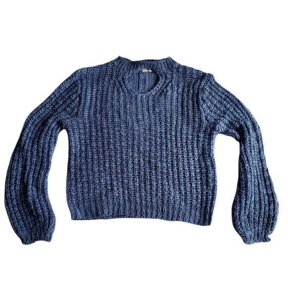 Moral fiber cropped knit keyhole sweater - Picture 1 of 8